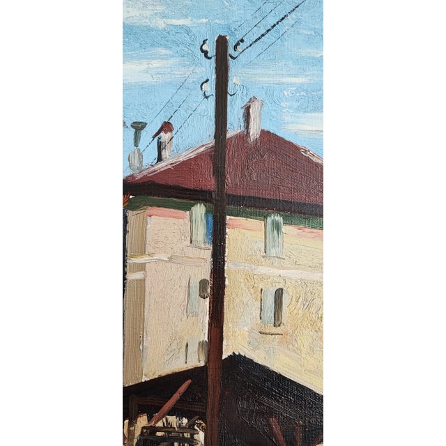 1960s Henry Meylan, A côté du chemin de fer, Oil on Canvas For Sale - Image 5 of 9