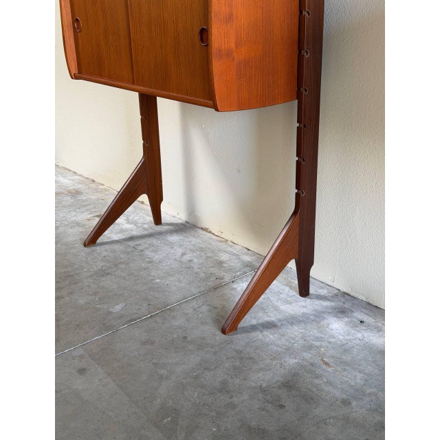 Brown Mid 20th Century Teak Wall Unit in Style of Texmon & Blindheim Ergo System Scandinavian, 3 Pieces For Sale - Image 8 of 10