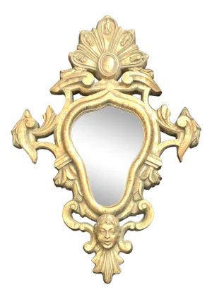 Vintage French Accent Gold Leaf Gilt Oval Wall Mirror