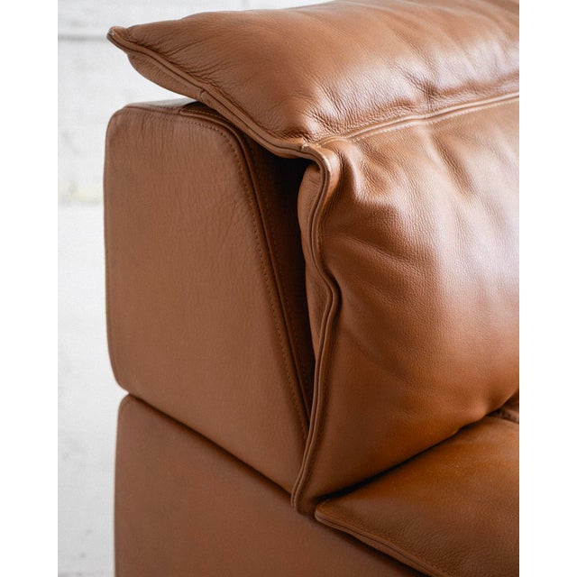Carlo Bartoli Sofa in Cognac Leather for Rossi Di Albizzate For Sale - Image 10 of 11