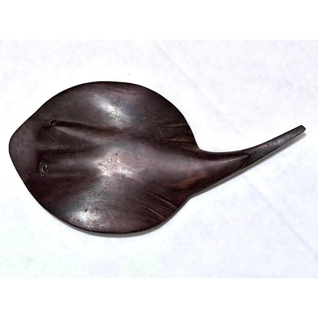 Vintage Hand Carved Ironwood Manta Ray/Stingray Figurine For Sale In Miami - Image 6 of 11