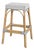 Robias 30 in. Seat Height Rectangular Rattan Backless Bar Stool, Gray/White Dot / Natural Rattan Frame For Sale