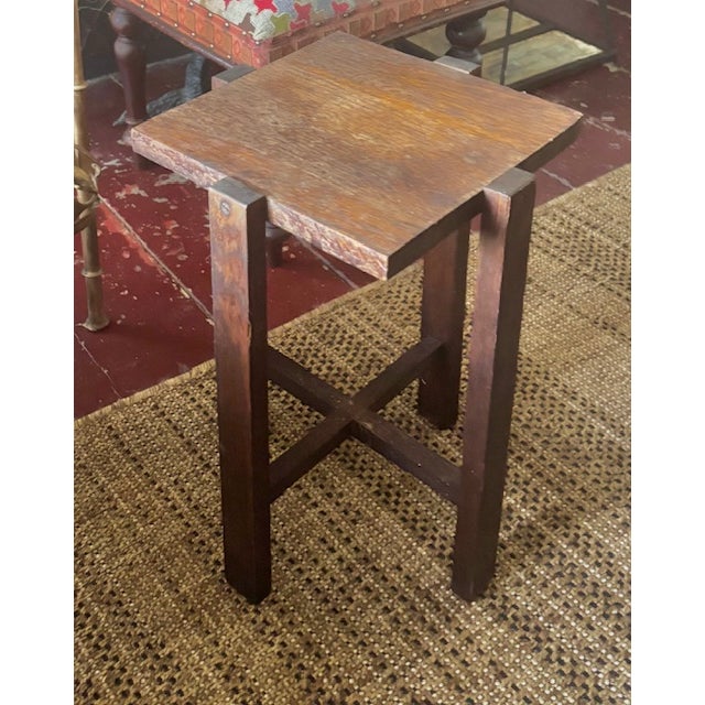 American Antique Arts and Crafts 4 Legs Side Table, Plant Stand For Sale - Image 3 of 10