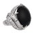 Mid Century Onyx Diamond Platinum Cocktail Ring, Size 5.75 For Sale - Image 4 of 6