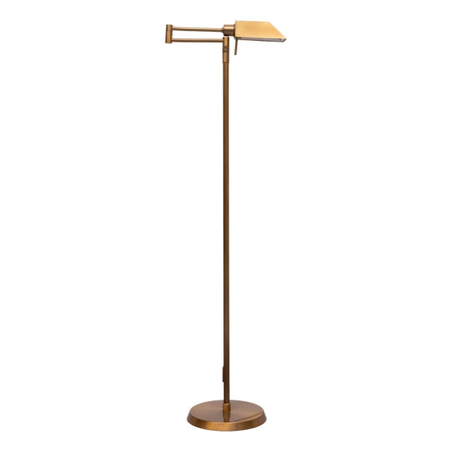 Holtkotter Bronze Swing Arm Floor Lamp, Germany, 1980s For Sale