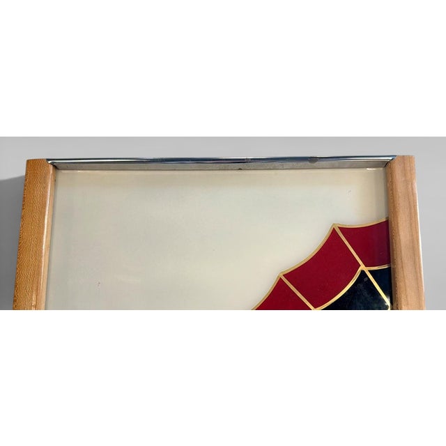 Art Deco French Opaline Glass Tray With Reverse-Painted Decoration For Sale - Image 12 of 17