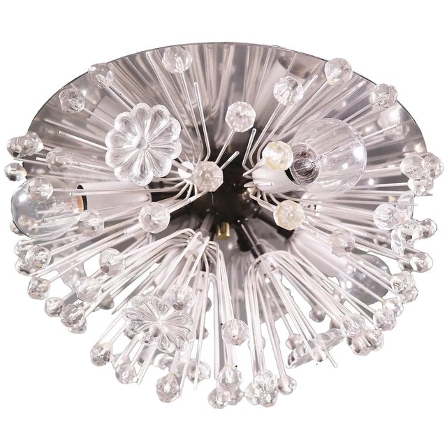 Sputnik Chandelier in Crystal & Chrome in the style of Emil Stejnar for Rupert Nikoll, Austria, 1950 For Sale