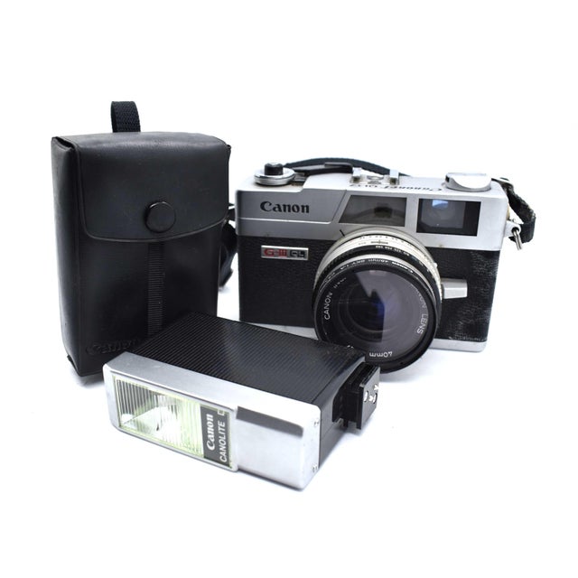 1970 Canon Canonet G-Iii Ql17 Rangefinder Film Camera With Canolite D Flash For Sale - Image 9 of 9