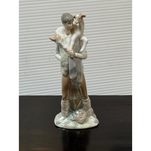 Lladro Fulgencio García for Lladró Shepherd Boy With Goat Porcelain Figurine, Signed For Sale - Image 4 of 12