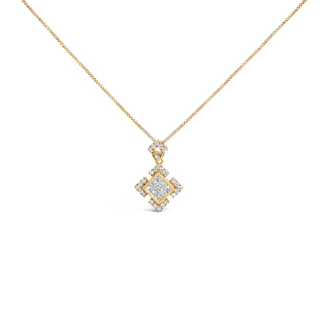 Immerse yourself in the luxurious embrace of this stunning necklace, where the melding of 10K yellow gold and the shimmer...