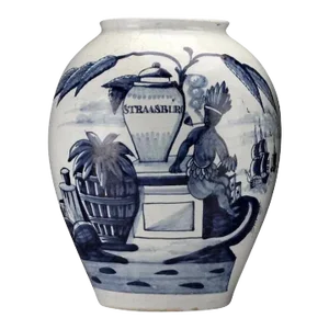 18th Century Delft Tin Glaze Faience East India Company Tobacco Jar