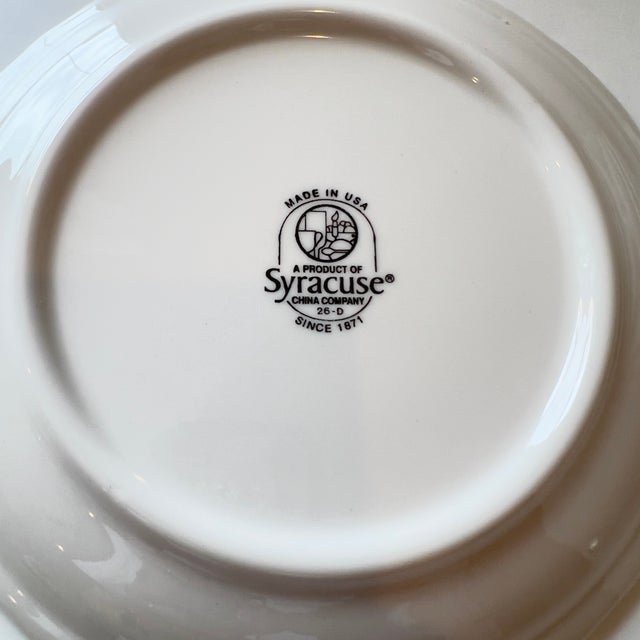 Ceramic Vintage Syracuse China "Old Ivory" Restaurant Ironstone Scallop Edged Salad Plates, Set of 9 For Sale - Image 7 of 10