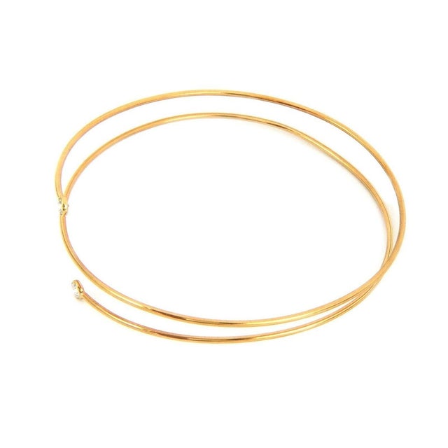 Tiffany and Co. Mid 20th Century Tiffany & Co. Peretti Diamond Hoop 18k Yellow Gold Bangle Bracelet For Sale - Image 4 of 5