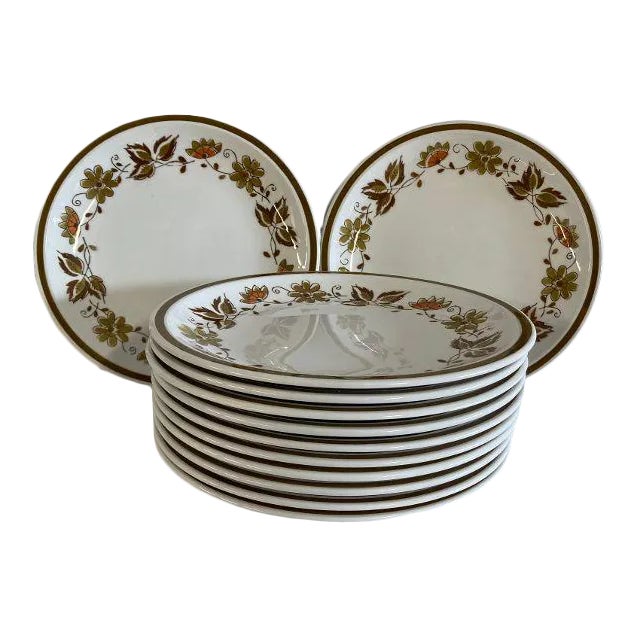 1970s Mid-Century Mikasa Cera-Stone Salad/Dessert Plates - Set of 12 For Sale
