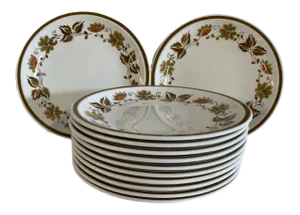 1970s Mid-Century Mikasa Cera-Stone Salad/Dessert Plates - Set of 12