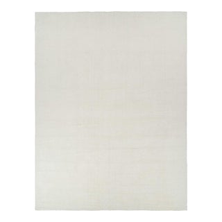Rug & Kilim’s Oversized Textural Rug in Simple, Solid Cream White Tones - 13x15 For Sale