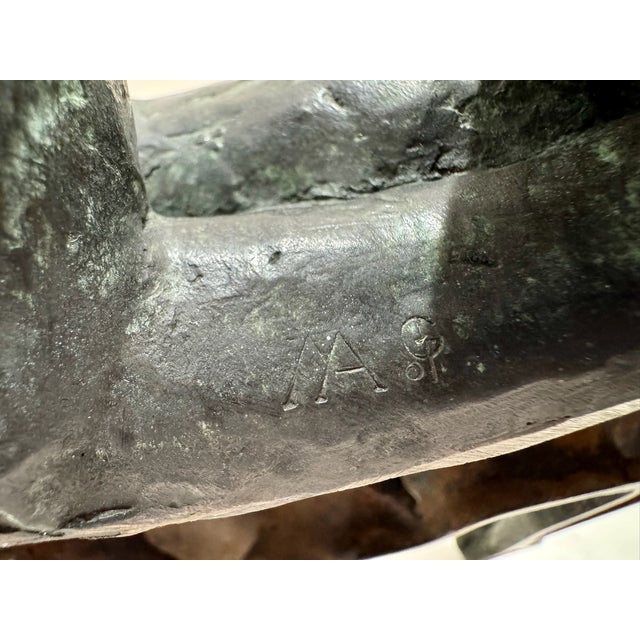 1960s Larry Mohr Bronze Lovers Embracing Sculpture Signed From Artist Estate For Sale - Image 9 of 11