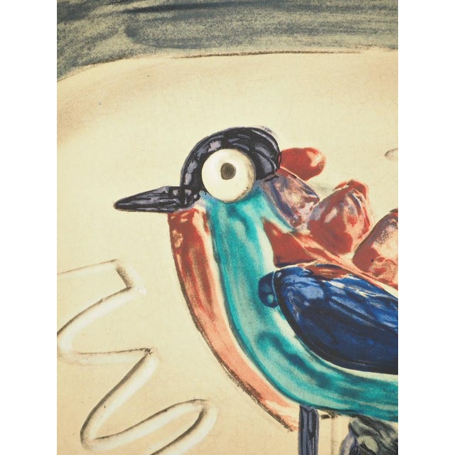 Modern Pablo Picasso, Madoura Ceramics, Colorful Bird, Lithograph Poster For Sale - Image 3 of 6