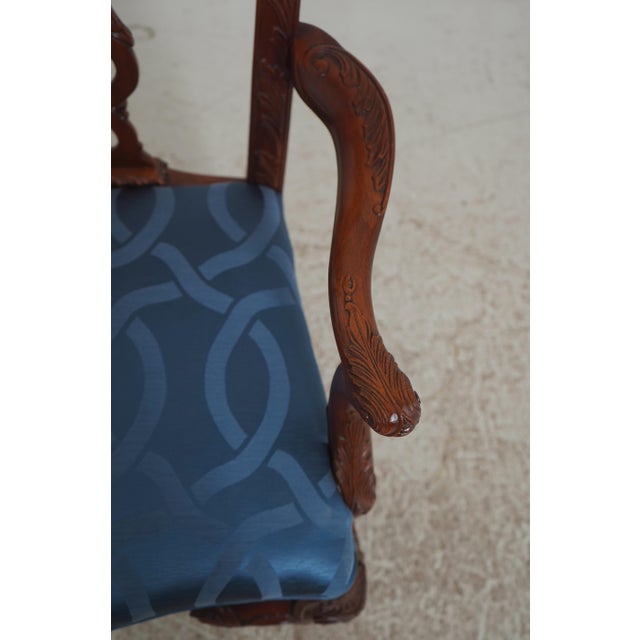 Wood Set of 8 Maitland Smith Mahogany Dining Chairs For Sale - Image 7 of 18