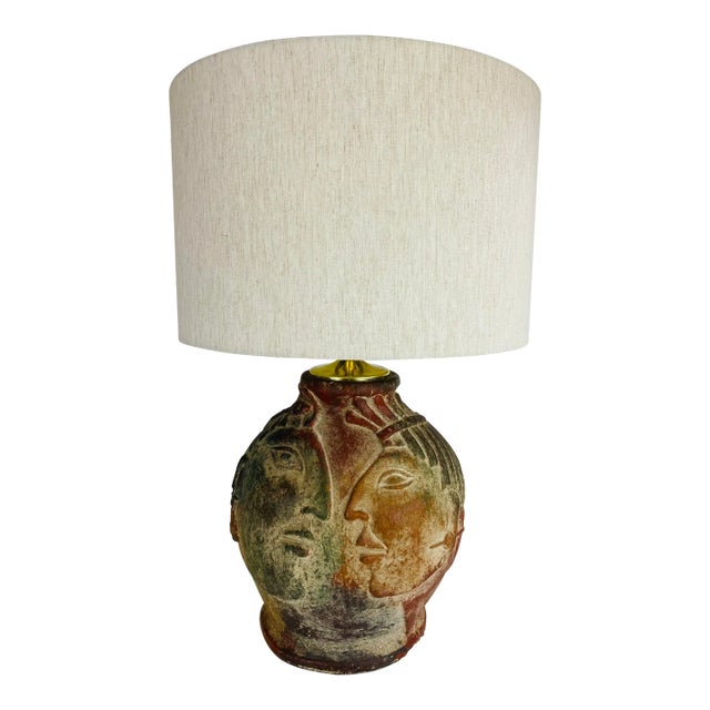 Organic Modern Handcrafted Terra-Cotta Table Lamp For Sale