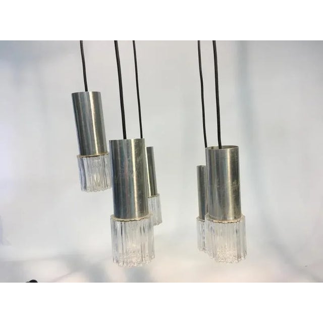 Fontana Arte Style Italian 1970s Five Light Pendant Chandelier For Sale In Philadelphia - Image 6 of 7