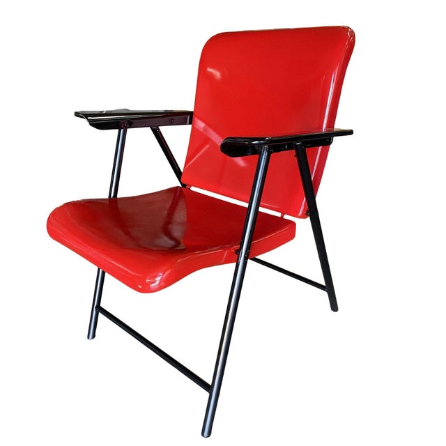 1950s Russel Wright Outdoor/Patio Steel Folding Chair by Schwayder Bros For Sale In Los Angeles - Image 6 of 8