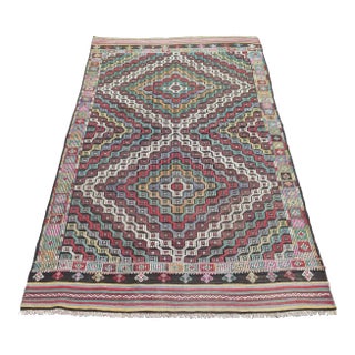 1960's Handmade Kilim Rug - 58" X 100" For Sale