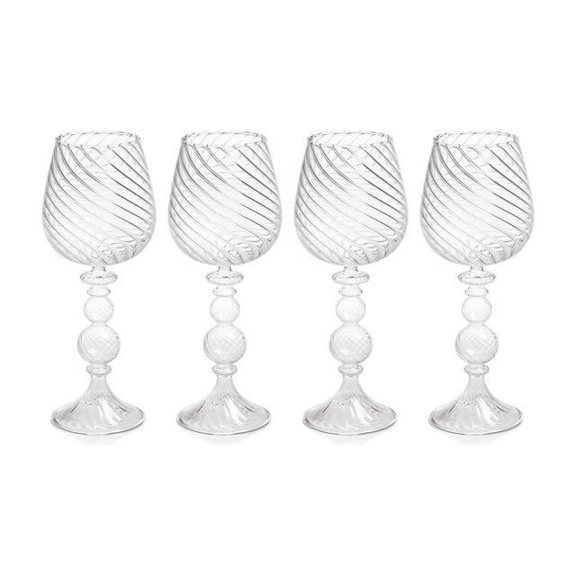 Rialto Twisted Optic Red Wine Glasses, Set of 4 For Sale In Los Angeles - Image 6 of 6