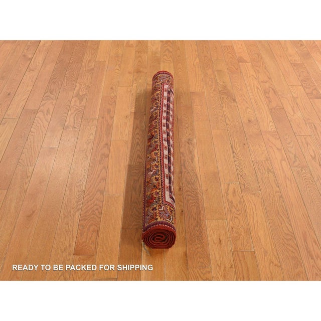 Traditional 1920 3'10"x5'4" Pompeain Red Hand Knotted Antique Bergama Prayer Wool Oriental Rug For Sale - Image 3 of 5