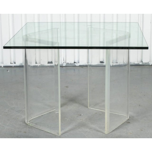 Modern Pace Manner Modern Glass and Lucite Dining Table For Sale - Image 3 of 5