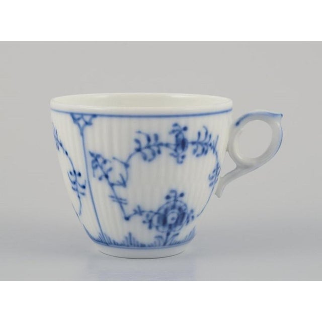 Blue Fluted Plain Coffee Cups with Saucers in Porcelain from Royal Copenhagen, Set of 8 For Sale - Image 5 of 9