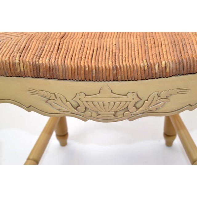 1950s French Country Carved Papercord Seat Chair For Sale In Miami - Image 6 of 13