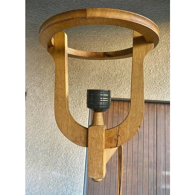 Corner Bench and Incorporated Floor Lamp attributed to Guillerme Et Chambron For Sale - Image 9 of 13