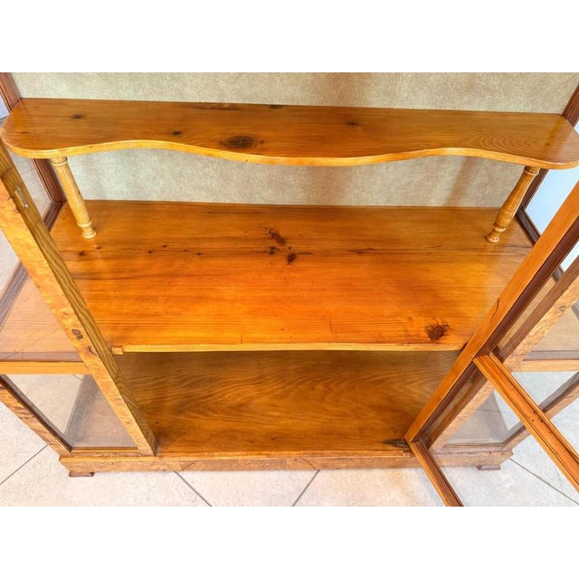 Biedermeier Glass-Fronted Poplar Display Cabinet For Sale - Image 13 of 17