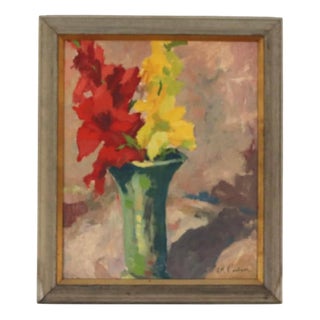 H. H. Västrom, Lilies, 1950s, Oil on Panel, Framed For Sale