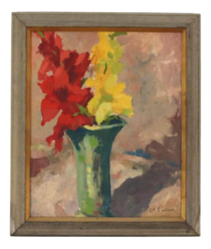 H. H. Västrom, Lilies, 1950s, Oil on Panel, Framed