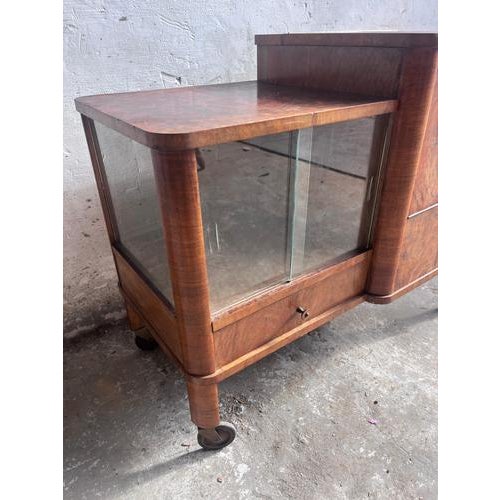 Art Deco Walnut Bar Trolley, 1930s For Sale - Image 9 of 15