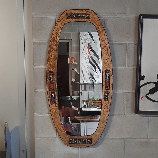 Metal Enamelled Metal Mirror by Siva Poggibonsi, 1950s For Sale - Image 7 of 18