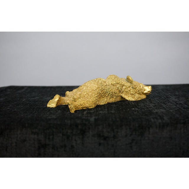 Figurative Fabrege Style Gilt-Bronze Bear For Sale - Image 3 of 4