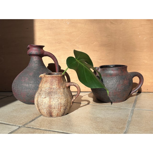 Rustic Studio Ceramic Jug Vase by Gerhard Liebenthron, Bremen, Germany, 1970s For Sale - Image 12 of 13