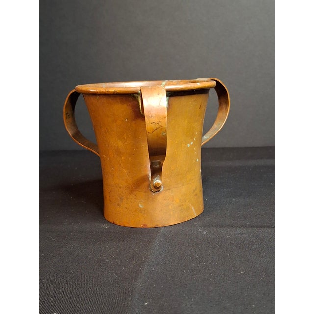 Late 19th Century Rare Antique Russian Imperial Copper Mini Travel Netilat Yadayim 4" Wash Cup Moscow Mark For Sale - Image 5 of 18