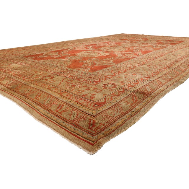 79683 Antique Turkish Oushak Rug, 11'05 x 18'08. The Anatolian Crown: A Late 19th Century Turkish Oushak Masterpiece of...