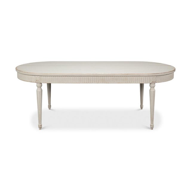 Art Deco Farmhouse Dining Table in Antiqued Pine For Sale - Image 3 of 11