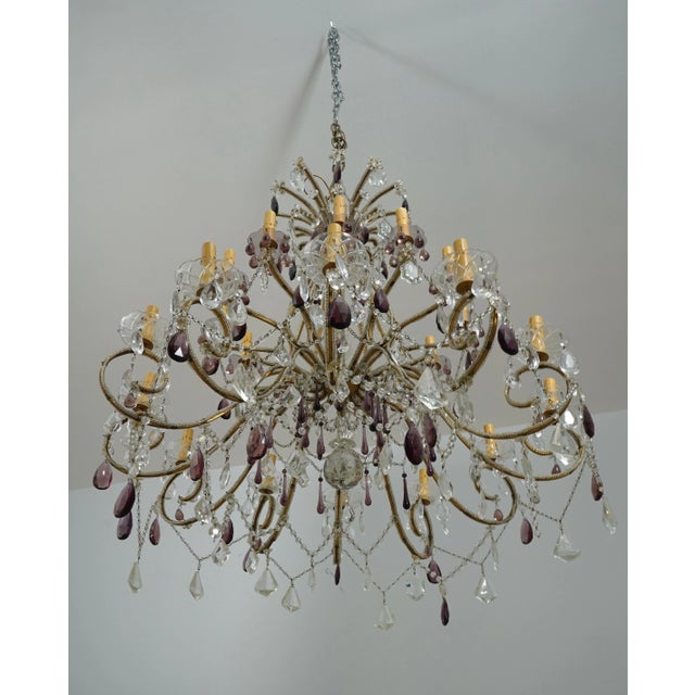 Outstanding Vintage Crystal Decorator Chandelier For Sale - Image 12 of 12