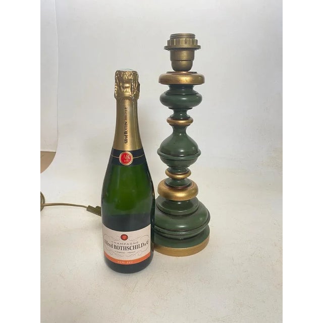 French Wooden Table Lamp, 1970 For Sale - Image 9 of 10