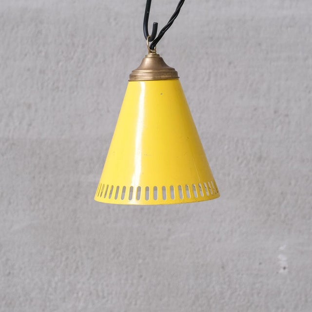 Metal New Stock Mid-Century Metal Pendant Shade Lights (6 Available), 1970s For Sale - Image 7 of 8
