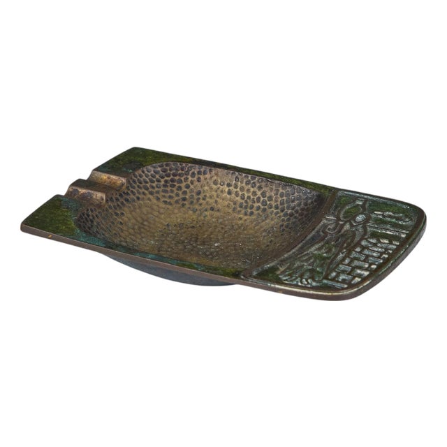 Pal-Bell Rectangular Cast Bronze Ashtray For Sale