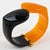 Orange Angela Caputi Bi-Color Resin Clamper Bangle Bracelet For Sale - Image 8 of 11