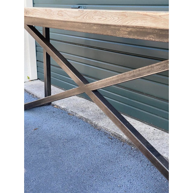 Timothy Oulton Old Wood & Metal Console For Sale - Image 6 of 12