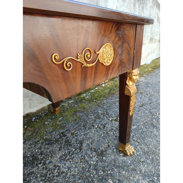 Empire Desk in Bronze and Leather, 1950s For Sale - Image 16 of 18